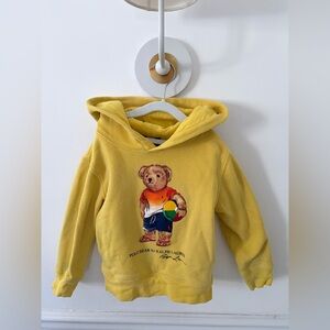 Polo by Ralph Lauren Kids Yellow Hoodie with Bear Graphic size 3T